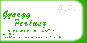 gyorgy perlusz business card